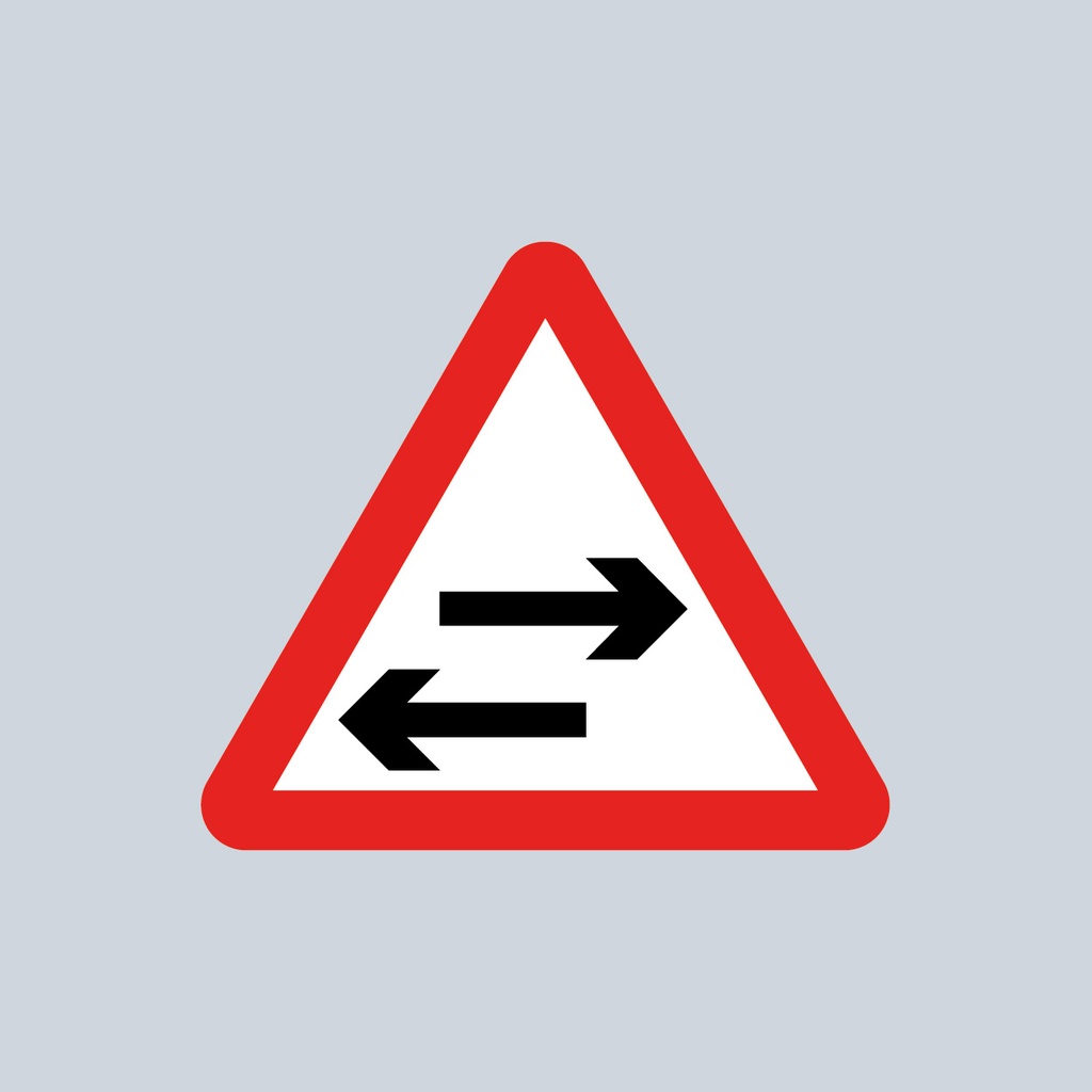 Triangular Sign 522 (Two-Way Traffic on route Crossing ahead ...